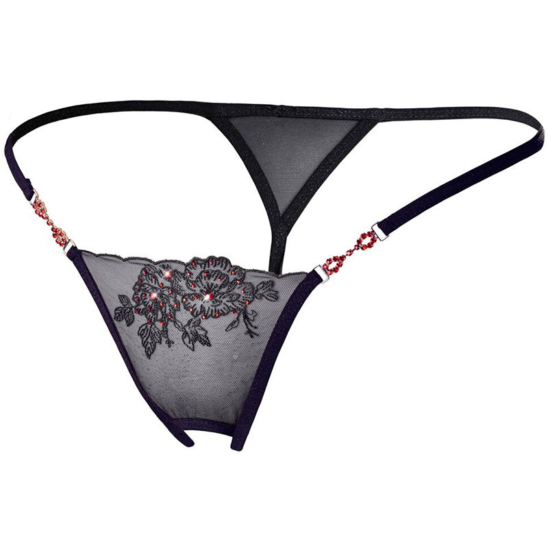 String Aberto com Bordados e Strass | Lingerie Sensual