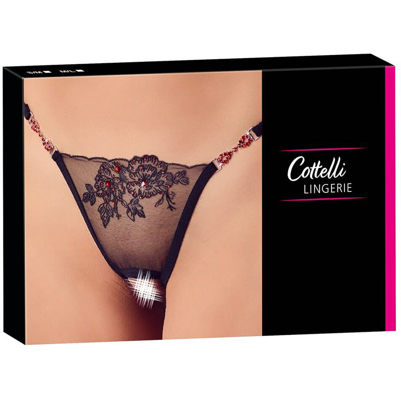 String Aberto com Bordados e Strass | Lingerie Sensual
