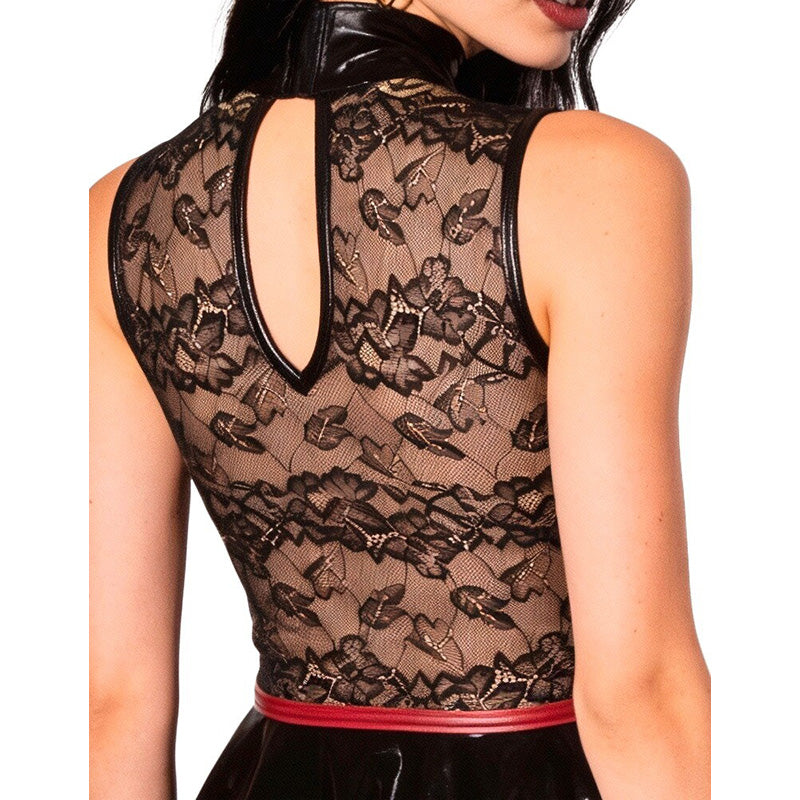 Vestido Mini Wetlook e Renda Cottelli Party | Elegante e Sedução