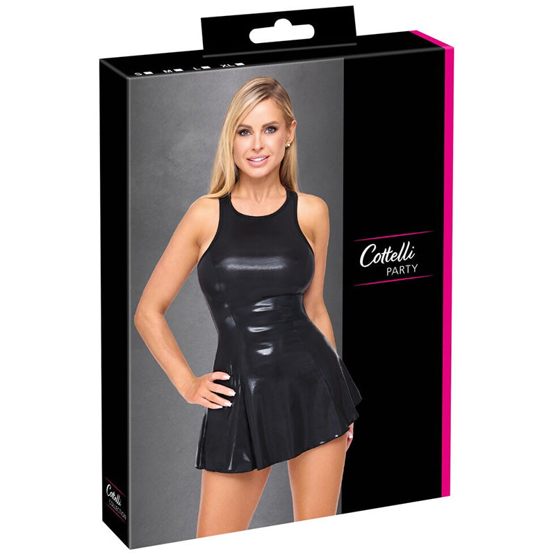 Vestido Mini Wetlook Preto Cottelli PARTY | Efeito Brilhante