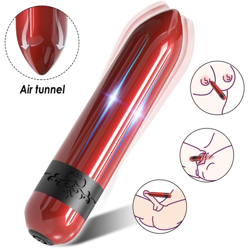 Vibrador Bullet Vermelho Armony Rocket | 9 Modos e Impermeável