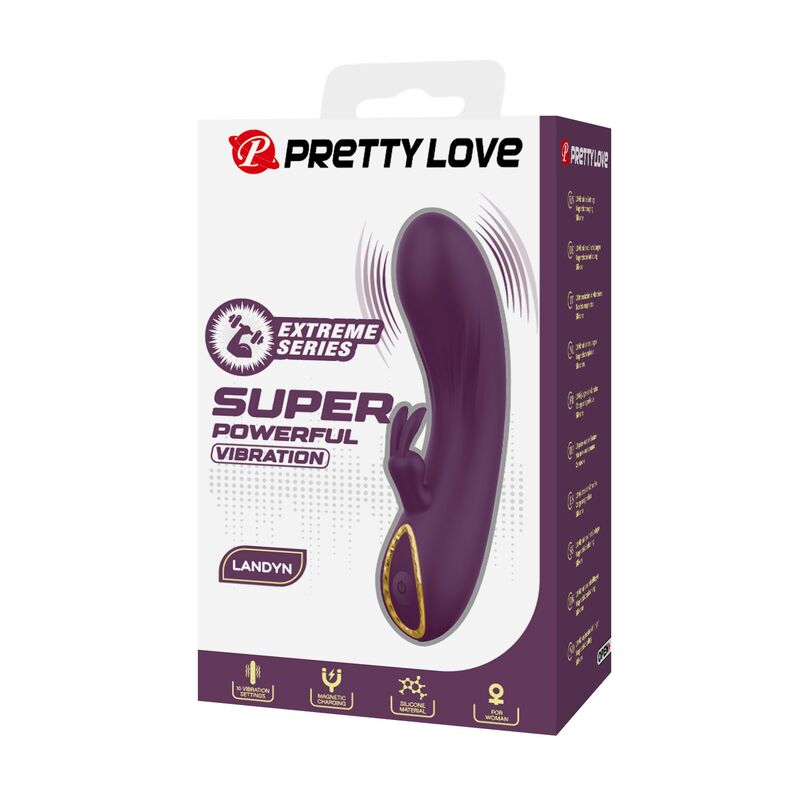 Vibrador Coelho Recarregável com 10 Funções Landyn Roxo | Pretty Love