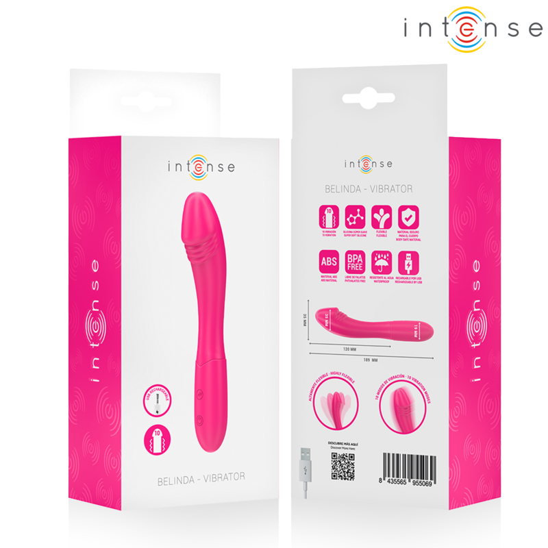 Vibrador Flexível Rosa Intense Belinda 19 cm com 10 Modos