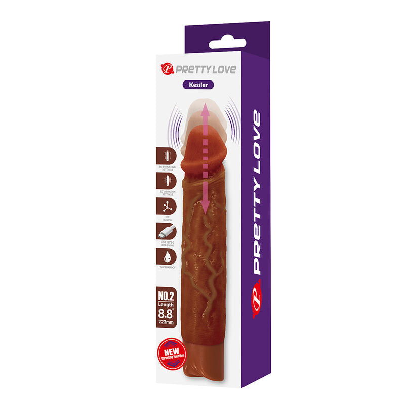 Vibrador Realista Castanho Pretty Love Kessler com Penetração