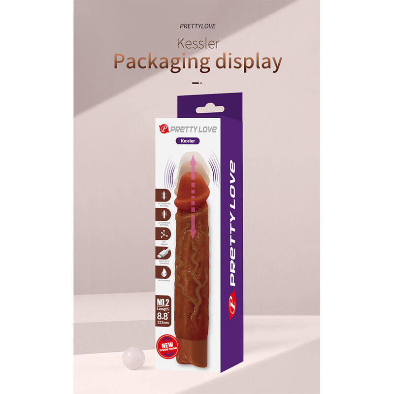 Vibrador Realista Castanho Pretty Love Kessler com Penetração
