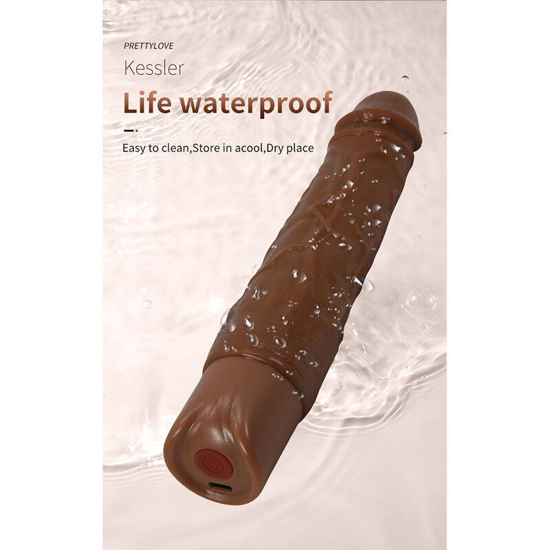 Vibrador Realista Castanho Pretty Love Kessler com Penetração